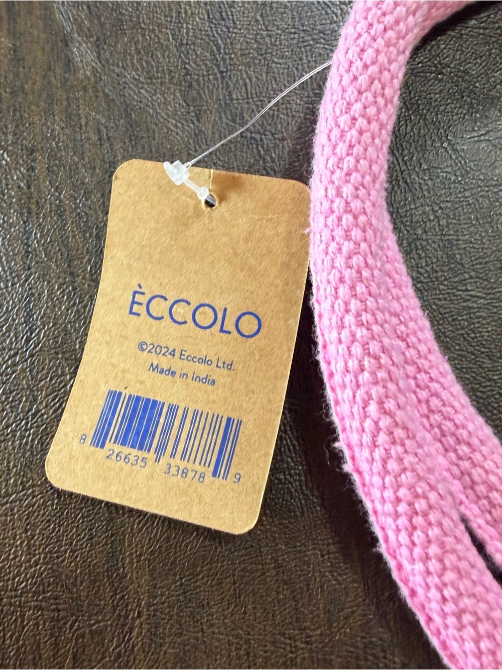 Eccolo Pickleball Club Tote Canvas Bag Pink Handles. Large NWT - Picture 4 of 5